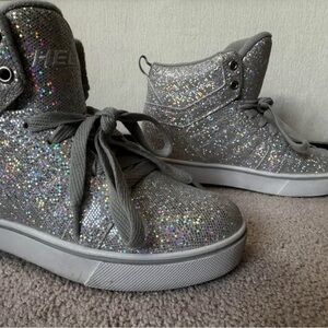 Heelys Gray Silver Glitter High-Top Sneakers